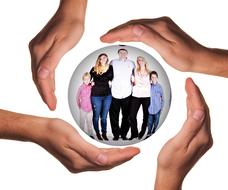 hands protect family
