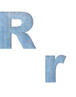 denim alphabet letter r