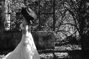 swirling woman outdoor
