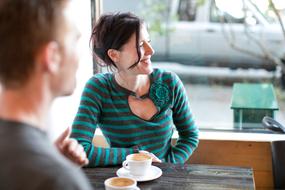 Woman man happy Coffee