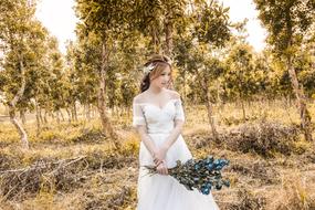 Character Woman in White wedding dress in Forest