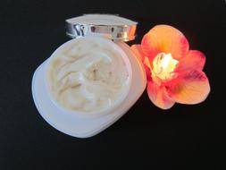 Skin Care, Luxury Cream and red flower at darkness