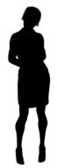 Black silhouette of the posing woman clipart