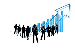 growth, abstract drawing, business people and diagram