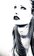 black and white portrait of a stylish girl
