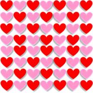 3d pink and red hearts