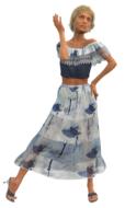 blonde in a summer dress as a 3d model