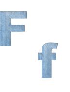 letter f with denim