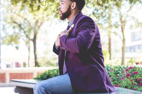 Fashionable Guy Man in park