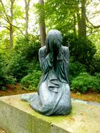 Green beautiful bronze statue