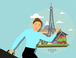 travelling woman to France