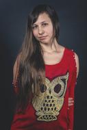 girl in sweater with owl