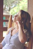 attractive girl posing on a chair