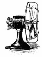 clipart of industrial vintage fan cooling