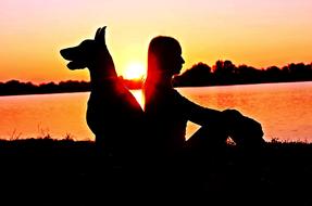 Doberman Woman Silhouette