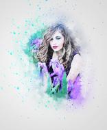 girl spring violet art abstract