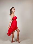 Girl Woman In Red Dress