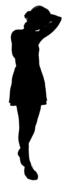 silhouette woman girl slim hair