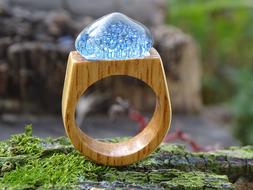 Glass And Wood Ring Jewelry