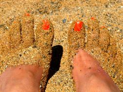 Feet Sand Part Of The Body