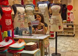 Seamstress Dressmaker Sewing fabric