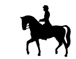 clipart of horse rider silhouette