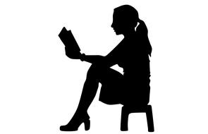 woman with bible vector