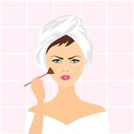 bathroom brush female makeup