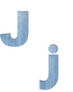 fabric 3d denim alphabet letter j