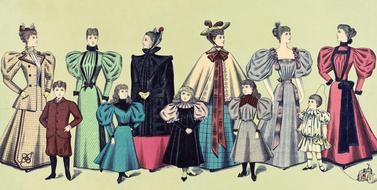 vintage fashion clothing illustration