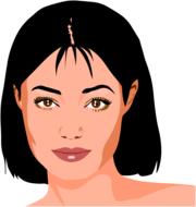 woman dark hair portrait young
