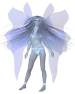 woman ice angel tube wing hair