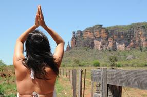 Pray Woman Landscape Serra Do