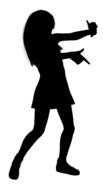 silhouette girl woman young