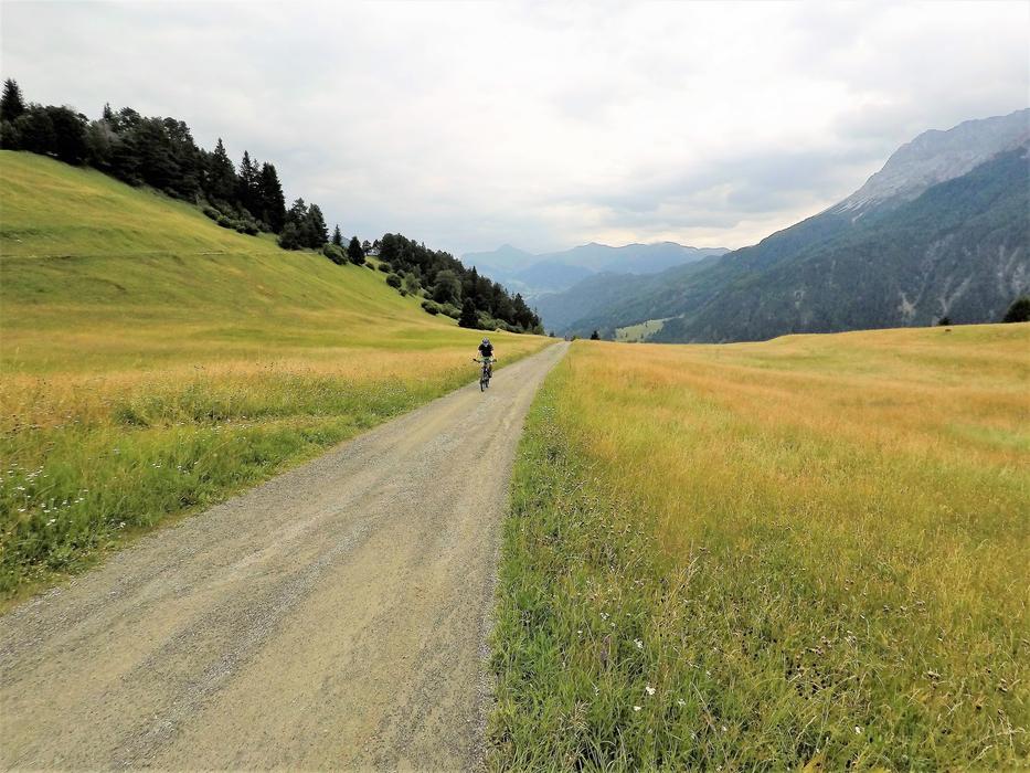 man on the road among the fields