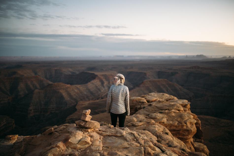 woman on the mountain peak