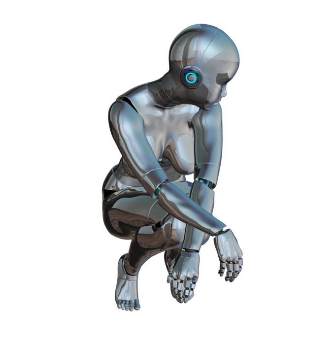 woman robot as a 3d model