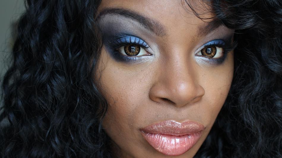 girl with dark skin and makeup
