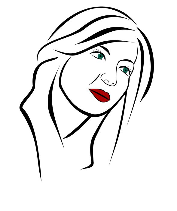 drawn woman face