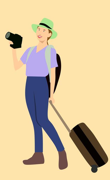 image of a tourist with a suitcase