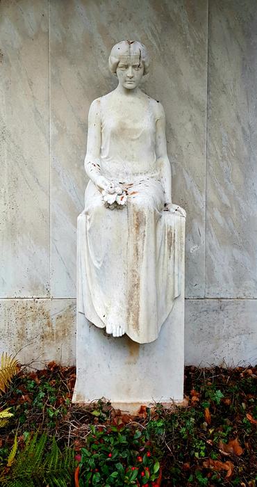 Marble statue in the cemetery