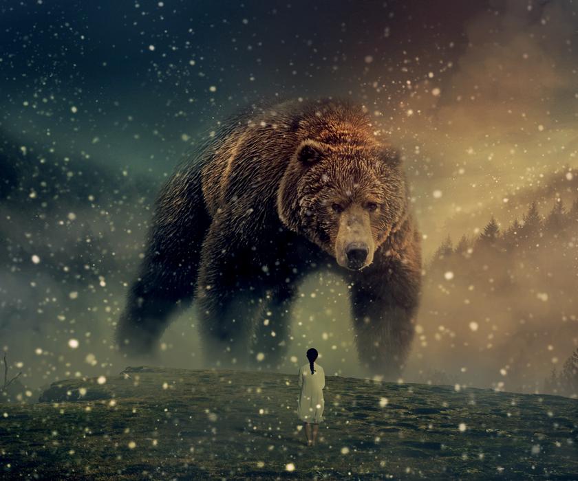 Bear and Woman