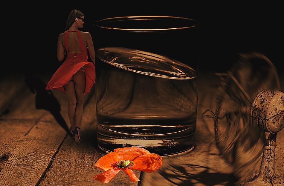 Water in Glass and Woman