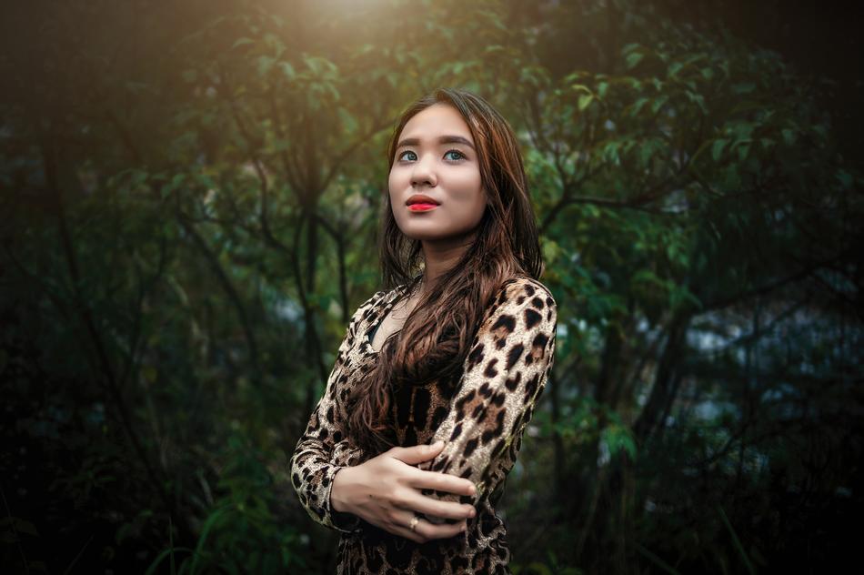 Beautiful Portrait of girl at Nature