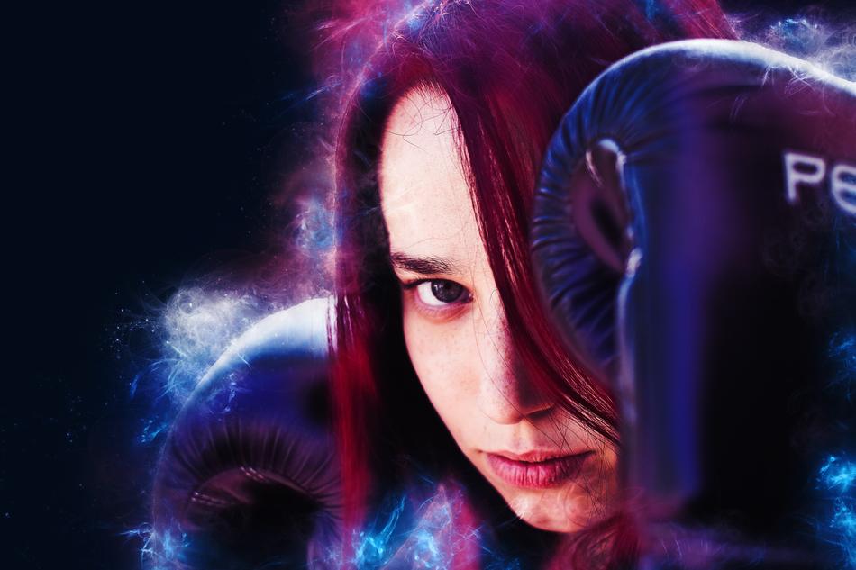 clipart of Woman Boxer