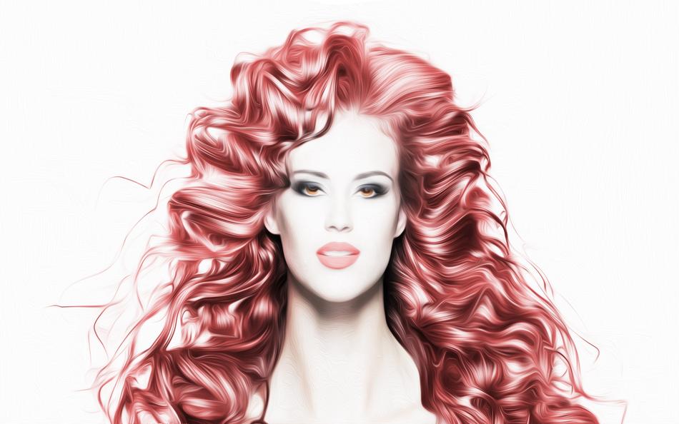 woman with red hair art