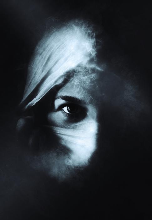 mystical monochrome portrait of a woman