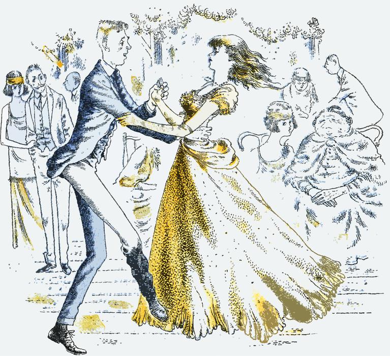 vintage picture of a dancing couple