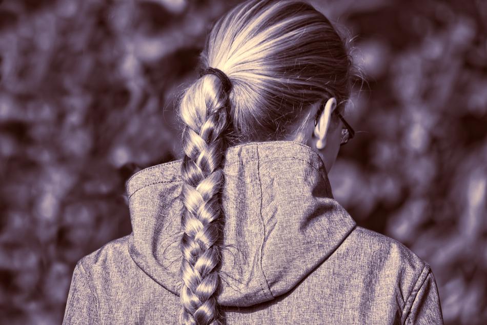 braided hair on the girl's head