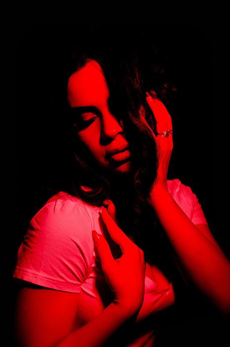 Girl Woman at Red light